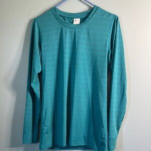 Blue Long Sleeve Tee with Crew Neck